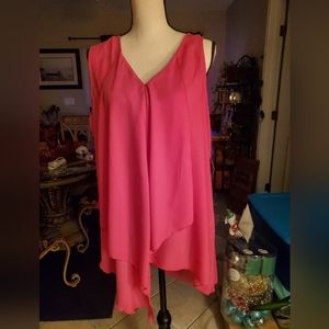 Sleeveless Blouse Hot Pink Size 1X